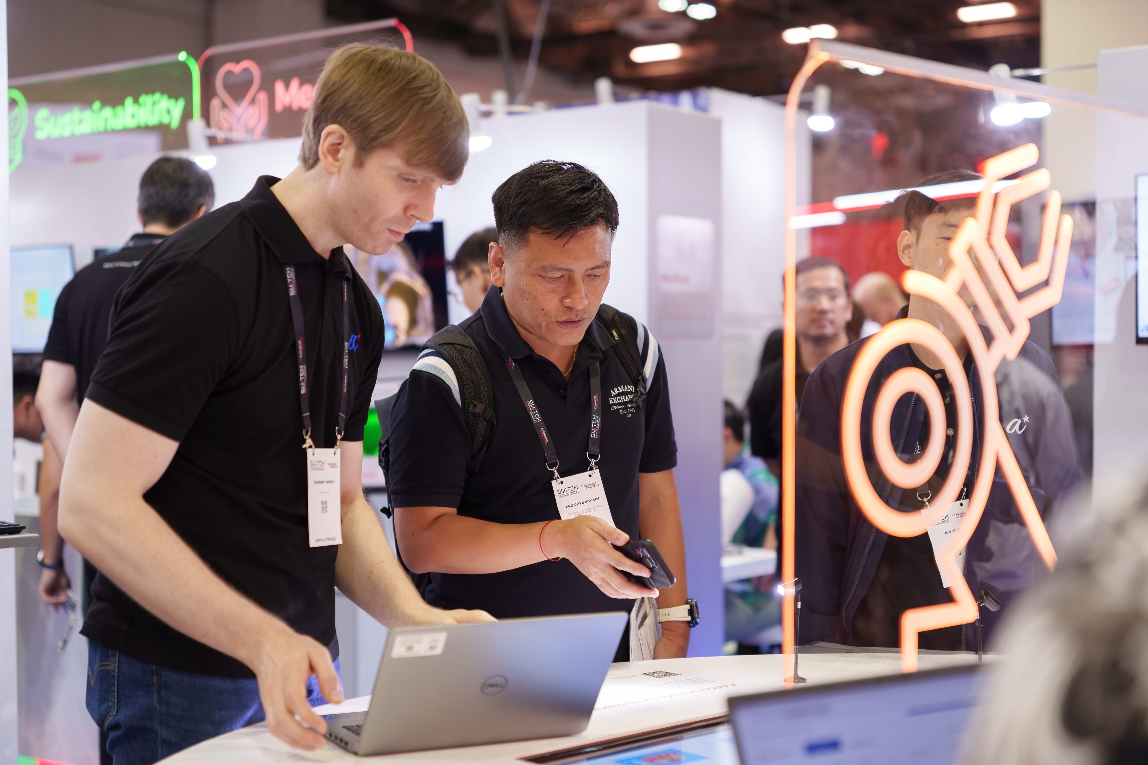 People Networking on the Trade Floor